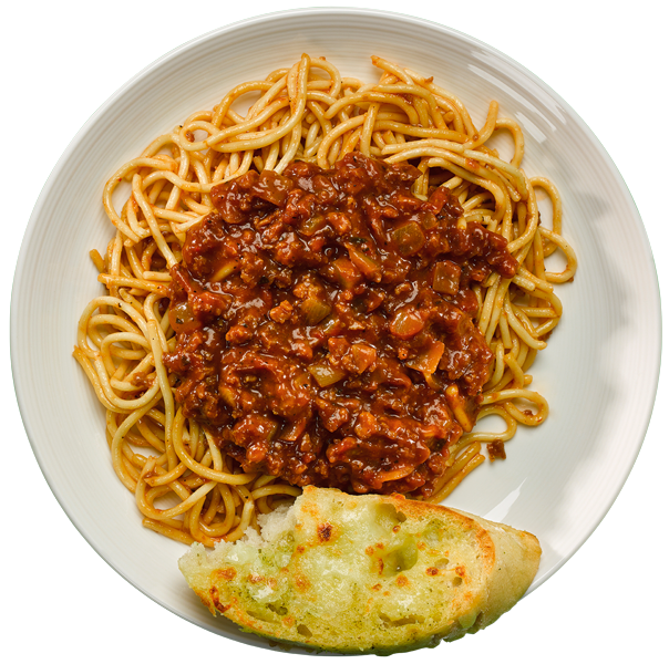 Plate of Meat Free Spaghetti Bolognese